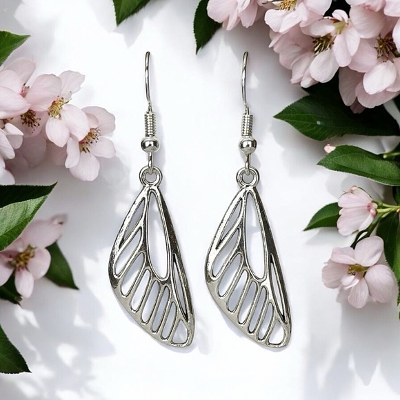 5 For $25💫Silver Butterfly Wing Dangles Earrings - Picture 4 of 5